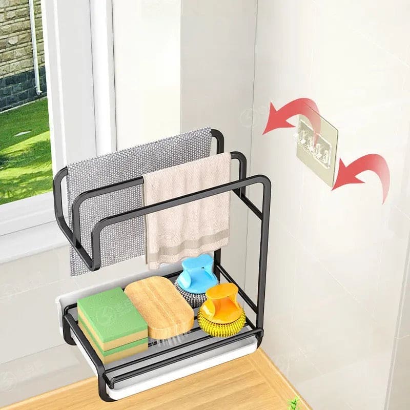 Iron Dishcloth Storage Rack, Creative Fabric Kitchen Rack, Wall Mounted Iron Shelf, Countertop Multifunctional Towel Rack, Wrought Iron Rag Basket, Sink Sponge Drain Rack Iron Dishcloth Storage Rack, Creative Fabric Kitchen Rack, Wall Mounted Iron Shelf, Countertop Multifunctional Towel Rack, Wrought Iron Rag Basket, Sink Sponge Drain Rack